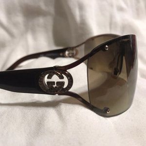 Gucci Shield Gradient Sunglasses - Bronze color